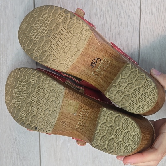 Sanita By Dansko Red Leather Women's Mules Mary Jane Shoes Sz 40/8.5-9 - Picture 9 of 12